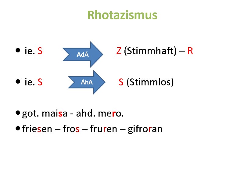 Rhotazismus   ie. S         